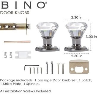 BINO Crystal Interior Door Knobs Set
