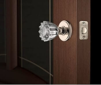 Décor Living Diamond Crystal Door Knob with Lock